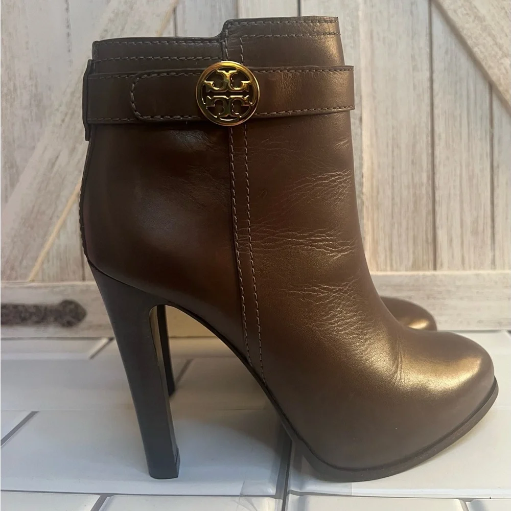 Tory Burch Bristol Chocolate Brown Ankle Booties
